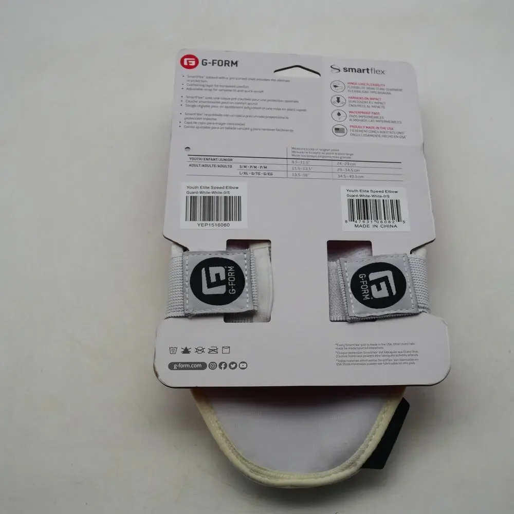 NEW G-Form Elite Speed Elbow Guard Youth One Size Black White